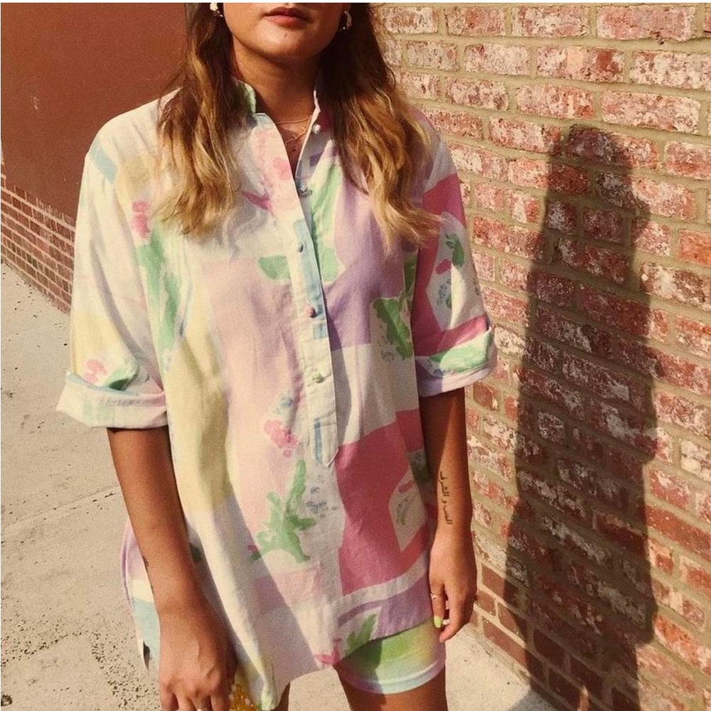 Vintage Pastel Tunic from local vintage boutique 💐